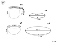 Set of 16 Dinnerware CINNAMON Stoneware Off-White_1026377