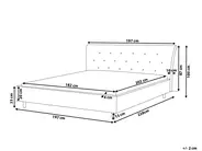Bett mit Lattenrost Stoff SAVERNE 180 x 200 cm Dunkelgrau_708291