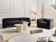 Sofa 3 Seater LEIREN Chenille Black_1028706