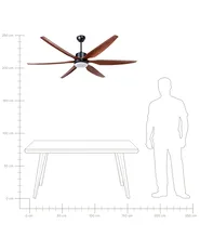 Deckenventilator mit Licht VERDURE mit Fernbedienung LED Braun_1031996