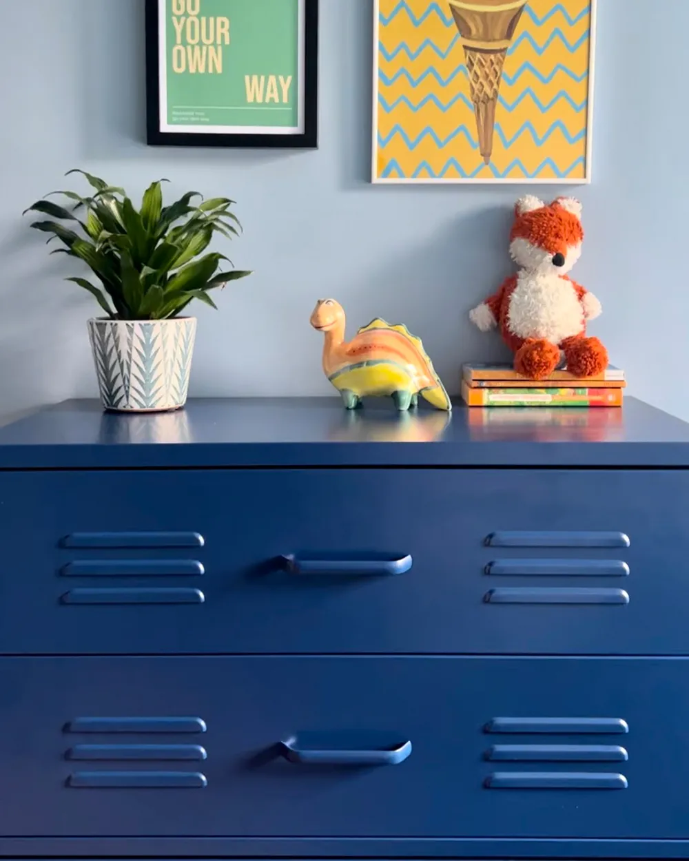 Chest of Drawers ENAGO Metal Navy Blue_895656