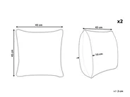 Dekokissen 2er Set LAGURUS 45 x 45 cm Samtstoff Bunt Pflanzenmuster_818565