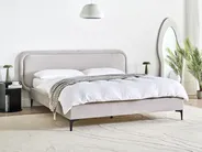 Bett mit Lattenrost Samtstoff SUZETTE 160 x 200 cm Hellgrau_989477