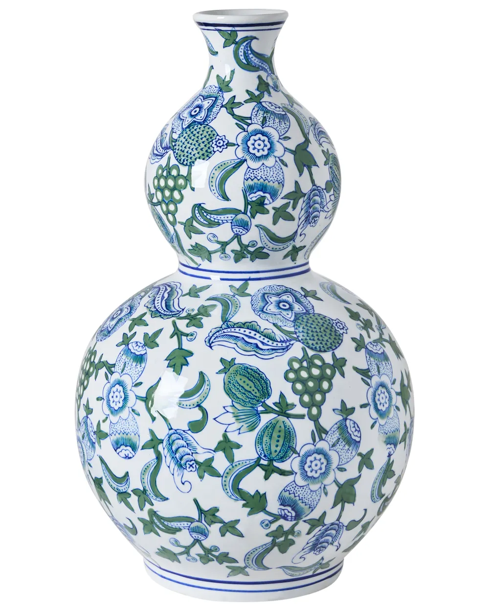 Blumenvase MOSTOLES 45 cm Porzellan Weiß / Blau