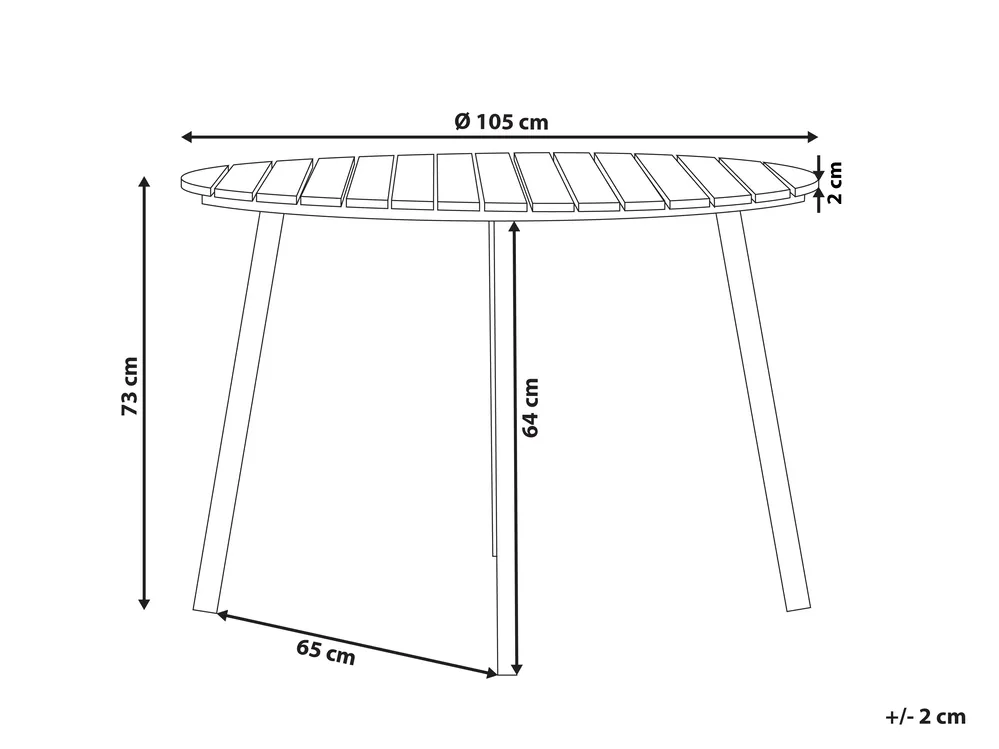 Gartentisch CAVOLI 105 cm 105 cm Braun_819490