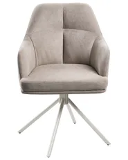 Set of 2 Dining Chairs MIRA Fabric Taupe_1077958