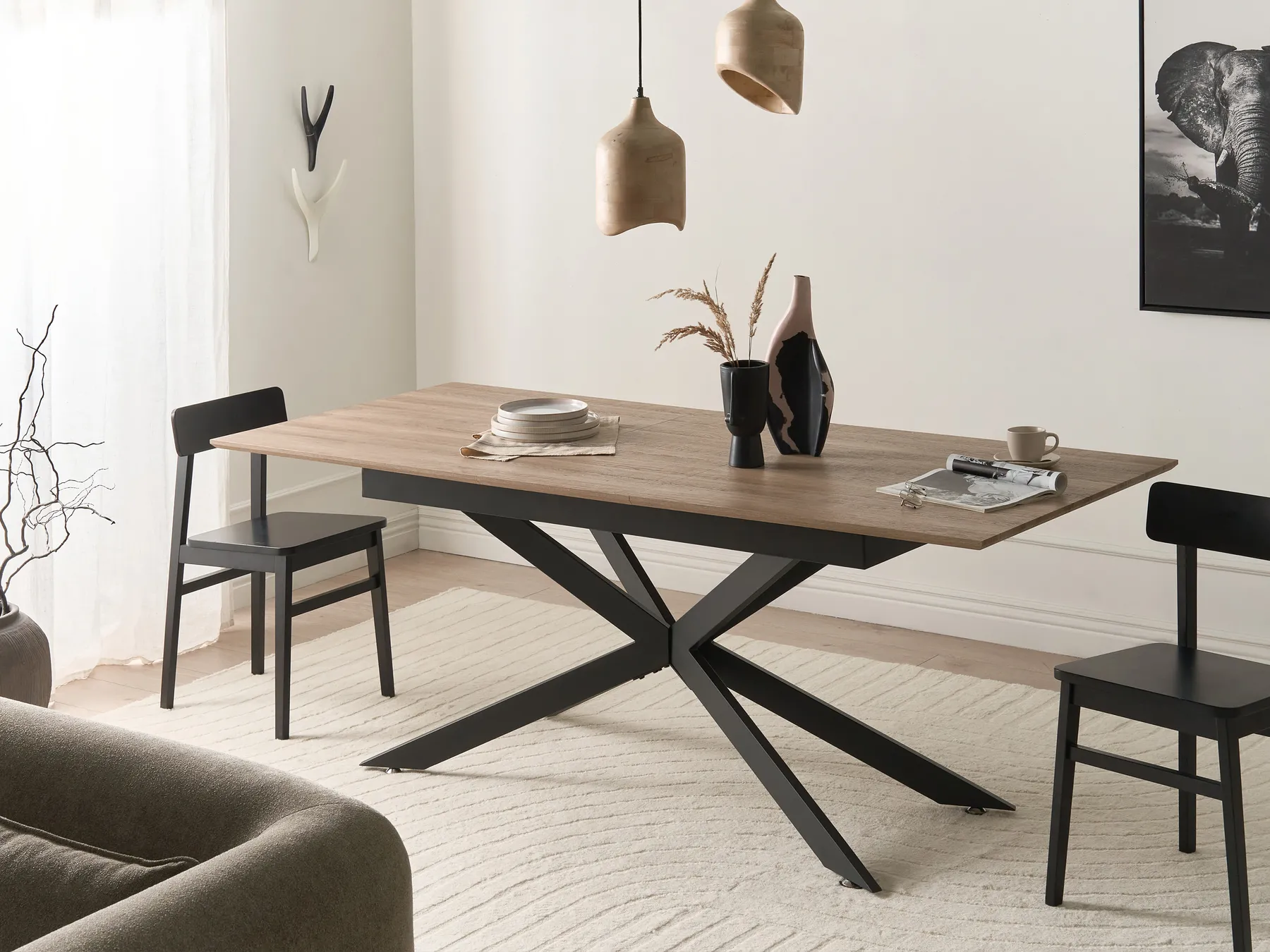 Esstisch FINLEY Hellbraun 160/200 cm 90 cm_1043835