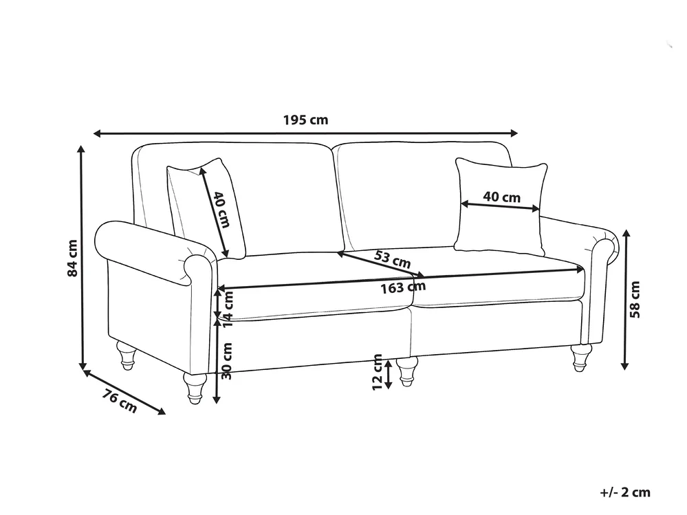 Sofa 3-Sitzer GINNERUP Stoff Taupe_1035418