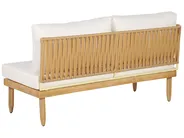 Lounge Set mit Tisch 4-Sitzer CREMONA Akazienholz Hellbraun / Cremeweiß linksseitig_775949
