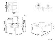 Lounge Set mit Tisch 2-Sitzer TERRACINA Metall Olivgrün_863744
