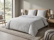 Bettwäsche-Set MORNINGSIDE 155 x 220 cm Baumwollsatin Grau_815068
