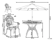 Gartenmöbel Set 4-Sitzer SAPRI mit Schirm (16 Optionen) Metall Dunkelbraun_863875