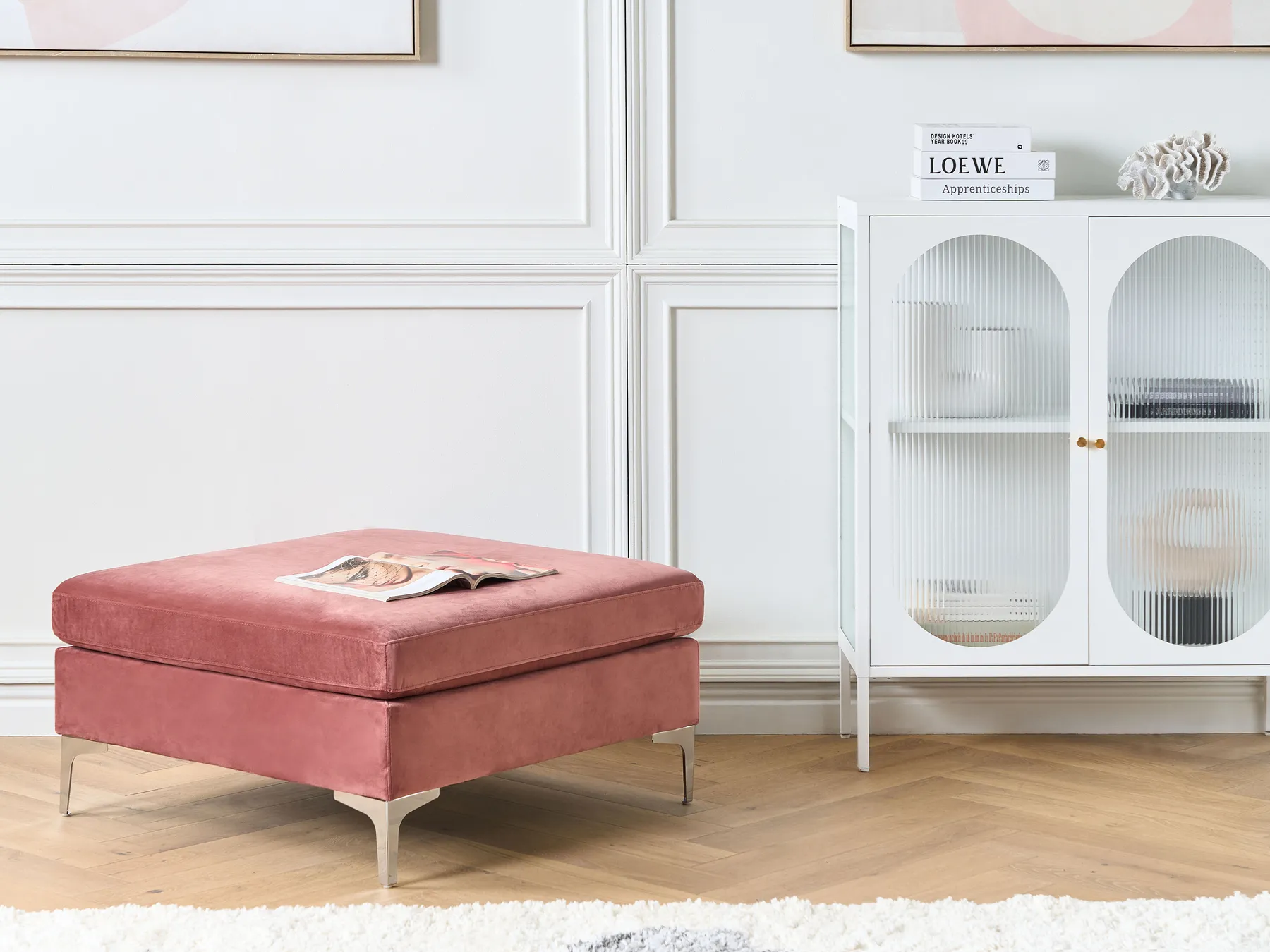 Ottoman EVJA Velvet Pink_858691