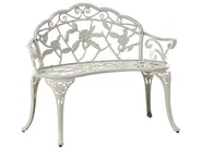 Garden Bench PIURA 88 cm Metal White_1012097