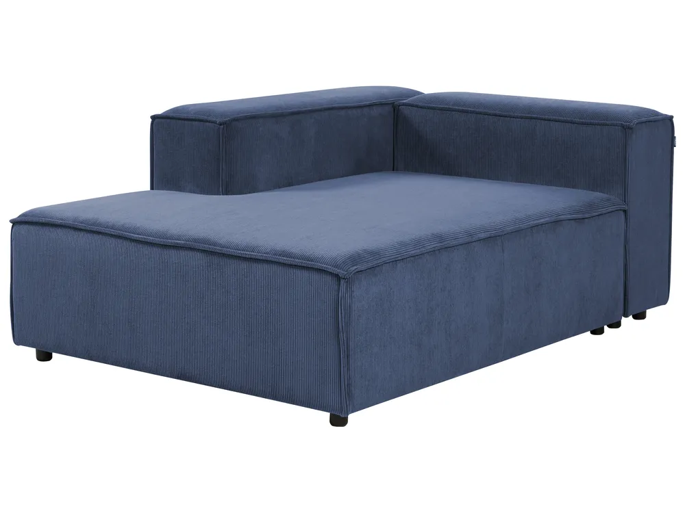 Modular Corner Sofa 3 Seater ARDAL with Ottoman Corduroy Dark Blue Right Hand_1008803