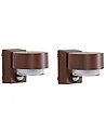 Set of 2 Outdoor LED Wall Lights GOVIA Brown