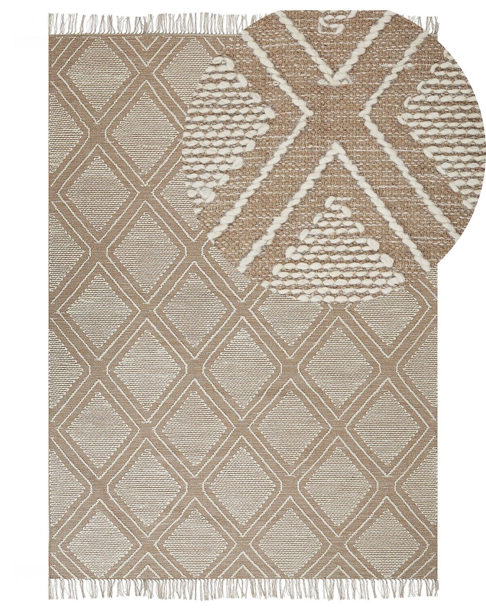 Rug KACEM Beige 160 x 230 cm Cotton