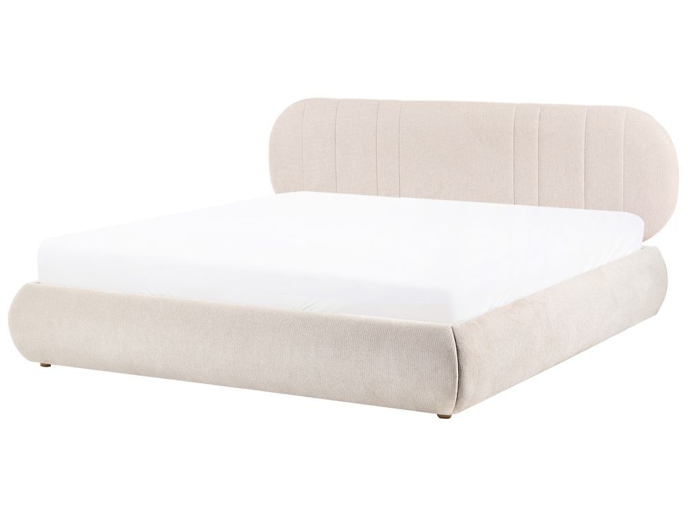 Lit ottoman CAMPAN Tissu Beige clair 180 x 200 cm