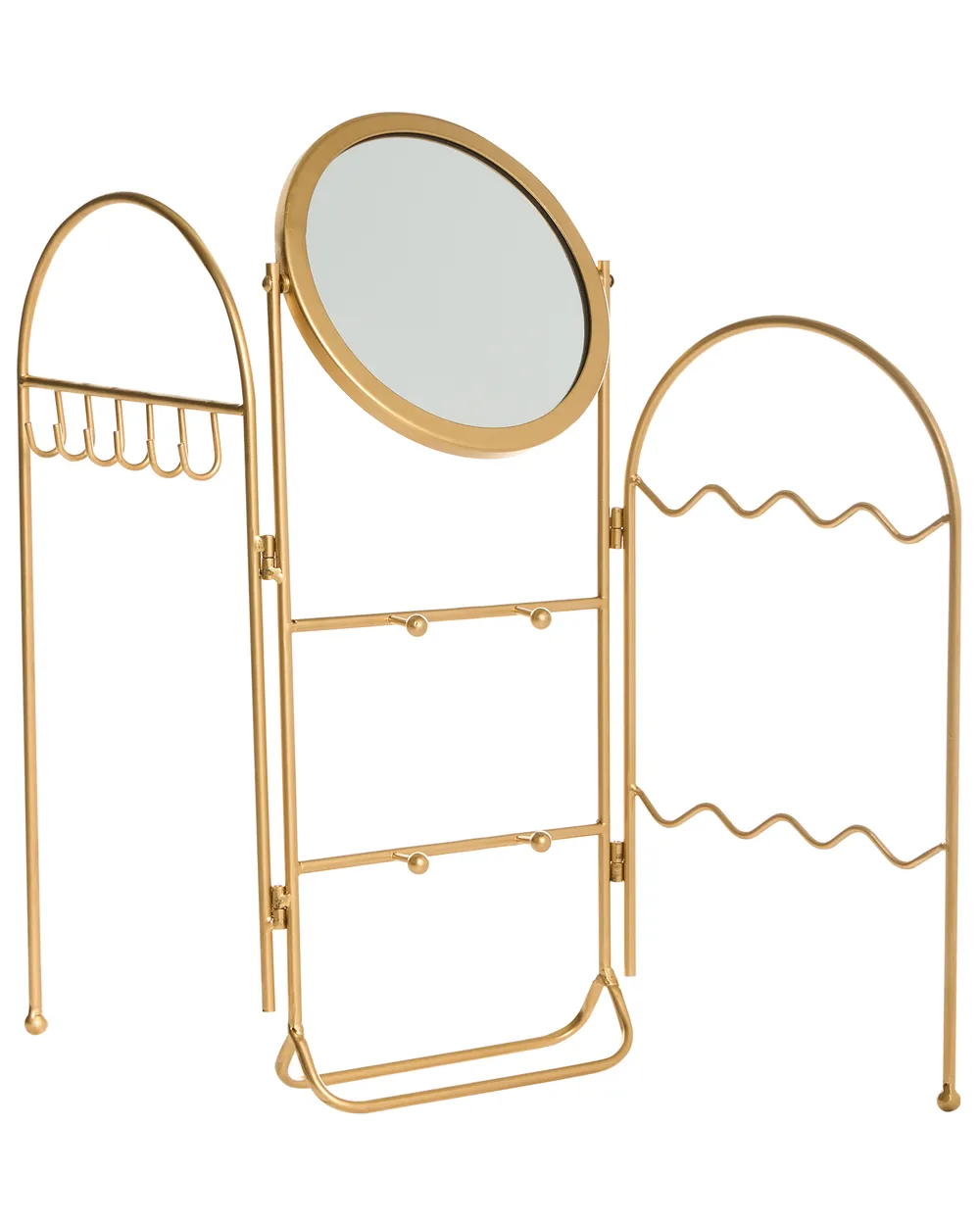 Jewellery Stand with Mirror PIROU Gold_997238