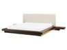 Bett mit LED Kunstleder ZEN 160 x 200 cm Dunkle Esche