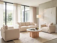 Sofa 3-Sitzer LUVOS Stoff Hellbeige_1159106