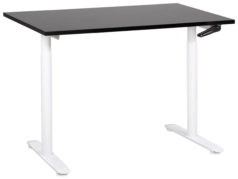Schreibtisch manuell höhenverstellbar DESTINAS 120 cm 72 cm Schwarz / Weiß