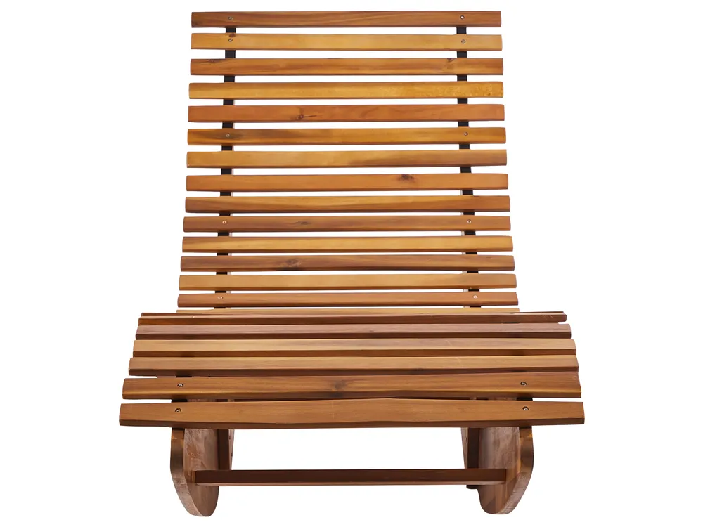 Sun Lounger with Cushion BRESCIA PREMIUM Acacia Wood Red_990702