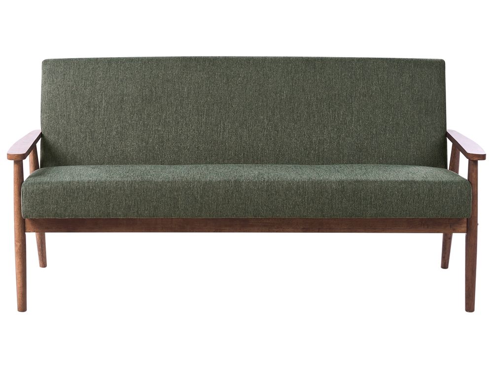 Sofa 3-Sitzer ESRUM Stoff Dunkelbraun / Grün