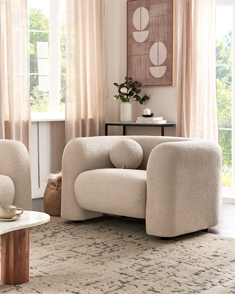 Sessel LEIREN Bouclé Beige