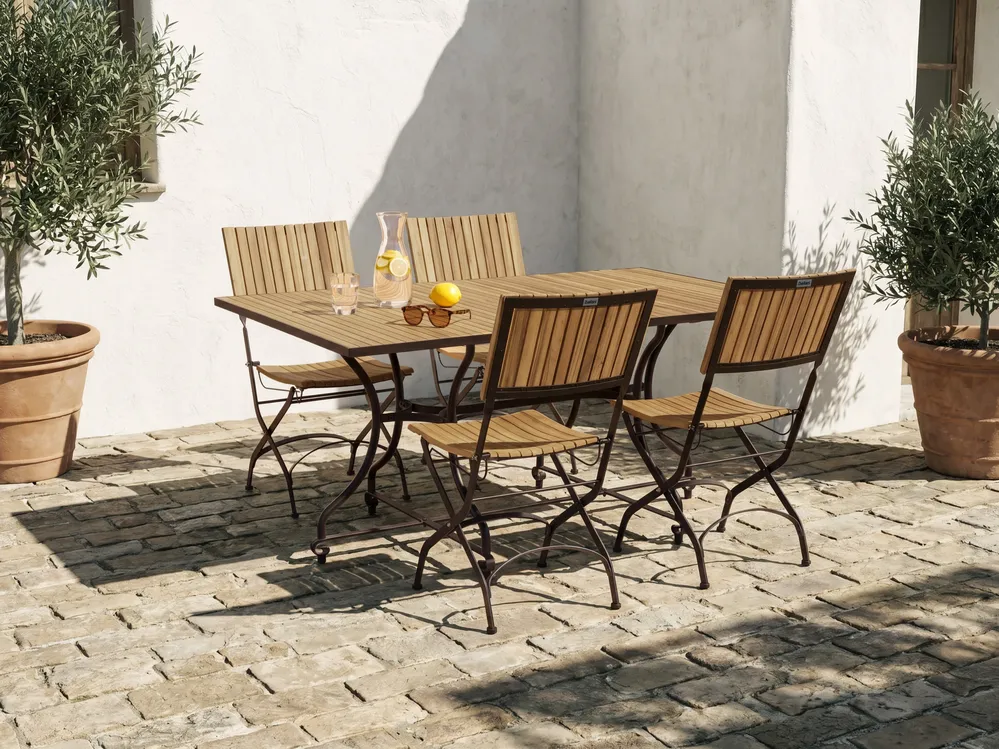 Gartentisch LASCARI 160 cm 90 cm Akazienholz Hellbraun_1075087