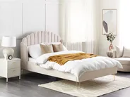 Bett mit Lattenrost Stoff AMBILLOU 140 x 200 cm Hellbeige_873195