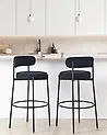 Set mit 2 Barstühlen ALLISON Bouclé Schwarz
