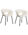 Esszimmerstuhl 2er Set ELMA Stoff Hellbeige