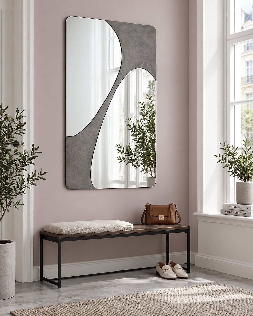 Wall Mirror ORMES 70 cm 110 cm Grey