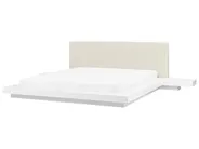 Bett mit LED Kunstleder ZEN 180 x 200 cm Weiß_938380
