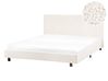 Bett mit Lattenrost Bouclé ALBI 140 x 200 cm Cremeweiß