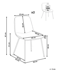 Esszimmerstuhl 2er Set LORIDA Stoff Hellgrau_999017