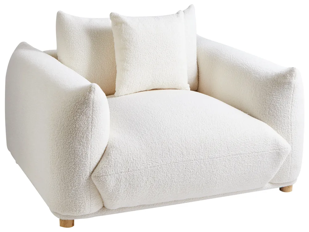 Sofa Set 5-Sitzer LUVOS Bouclé Cremeweiß_971936