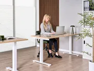 Electric Adjustable Standing Desk DESTINES 160 cm 72 cm Light Brown/ White_1000298