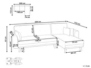Corner Sofa Bed 3 Seater KAARINA Fabric Beige Left Hand_1095574