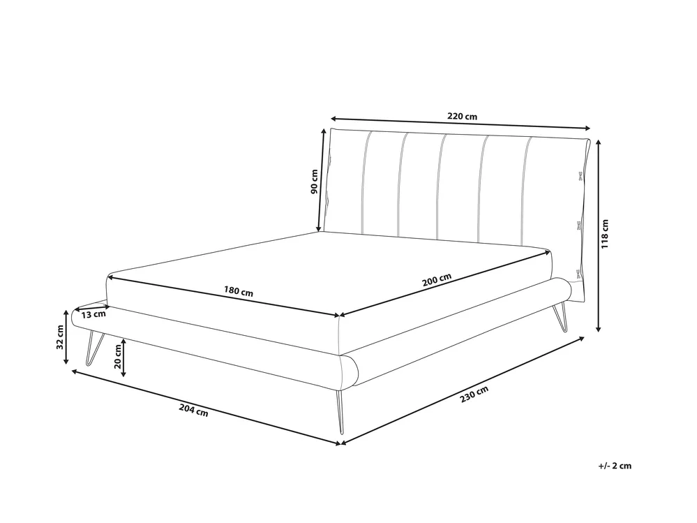 Bett mit Lattenrost Kunstleder BETIN 180 x 200 cm Hellbeige_772754