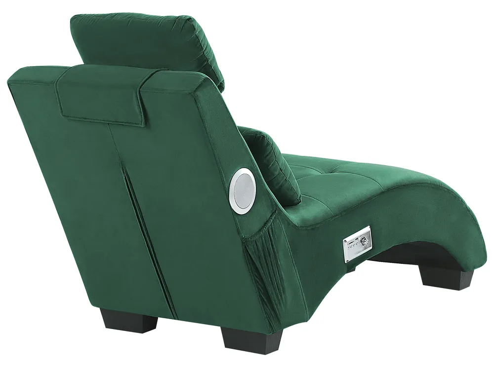Chaiselongue SIMORRE mit Bluetooth-Lautsprecher Samtstoff Smaragdgrün_823071