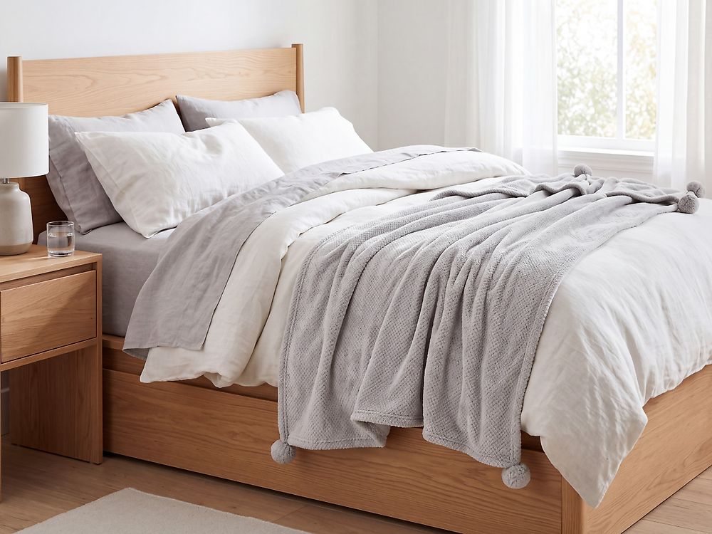 Couverture SAITLER 150 x 200 cm Gris clair