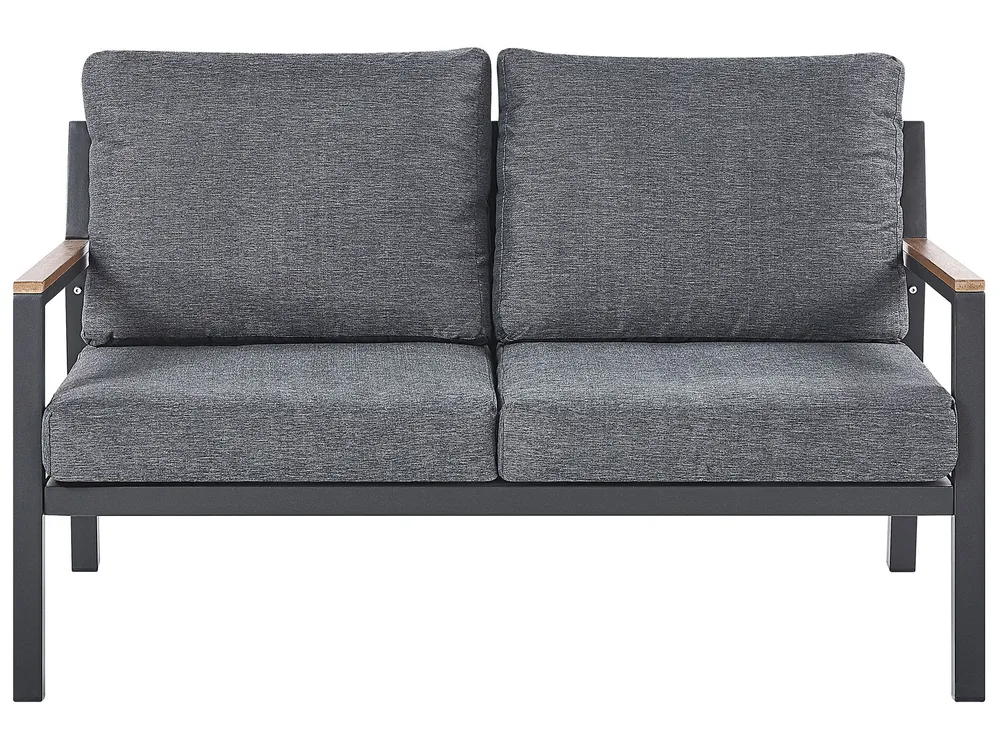 Garden Lounge Set with Table 4 Seater DELIA Metal Grey_798455