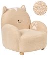 Kindersessel Katze ZOAR Bouclé Beige