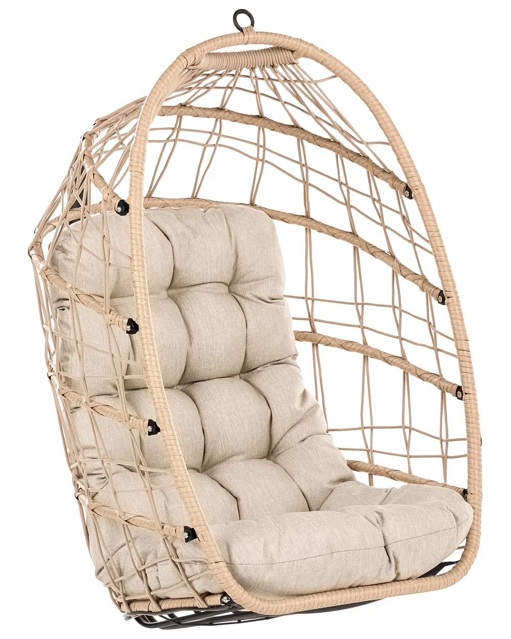 Hanging Chair with Stand MORNESE Metal Natural_1146569