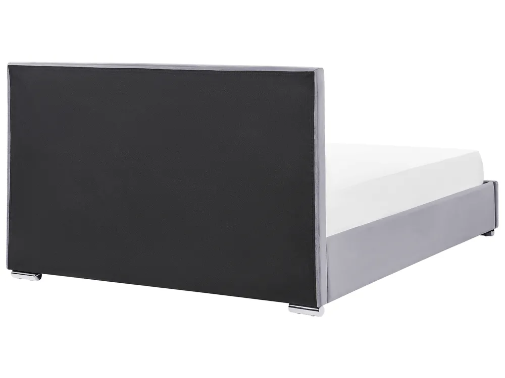 Bett mit Stauraum ROUEN Samtstoff Dunkelgrau 180 x 200 cm_843821