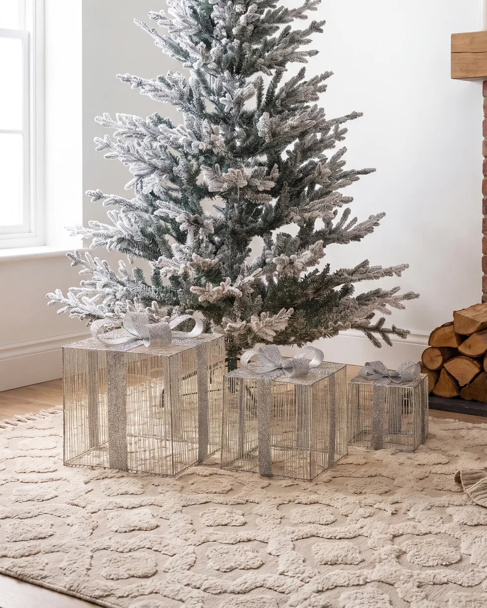 Gartendekoration LED ARNES 25/20/15 cm Weihnachtsgeschenke Silber_1118462