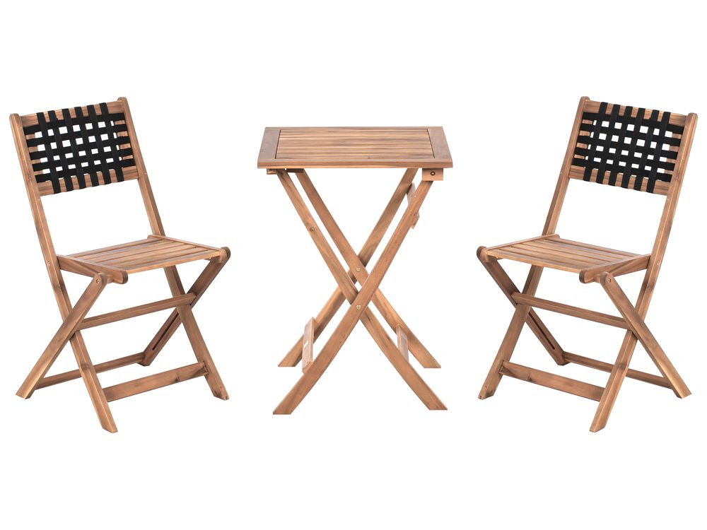 Bistro set CONIOLO Drvo akacije smeđa/crna
