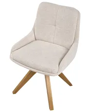 Esszimmerstuhl 2er Set drehbar DORRIS Stoff Hellbeige_1038158